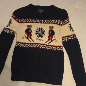 Polo by Ralph Lauren Boys Sweater with Ski Bear Design. Size 10/12